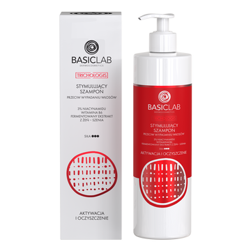 Stimulierendes Shampoo gegen Haarausfall mit 3% Niacinamid, Vitamin B6 und fermentiertem Ginseng-Extraktt 